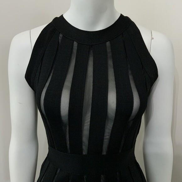 Femme Los Angeles Bandage Dress Black Body Con Sleeveless M - Picture 4 of 10